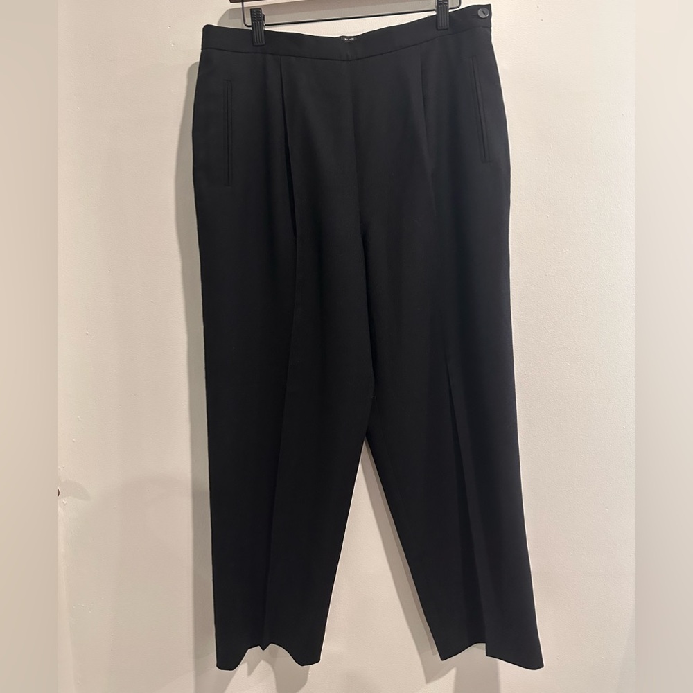 NYGARD COLLECTION Vintage 100% Wool Preppy Workwear Black Slacks Size 14